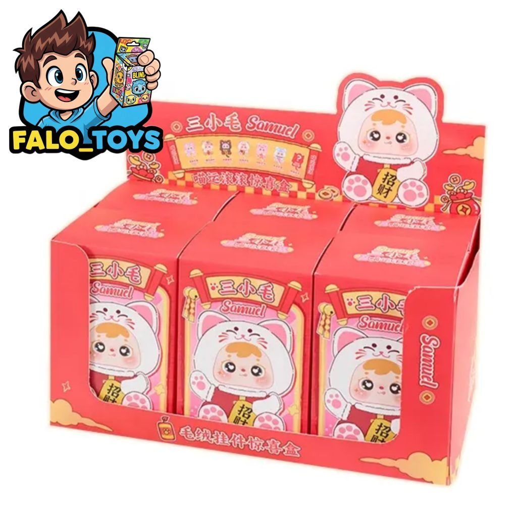 พร้อมส่ง samuel meow lucky rolls around lucky cat cute plush ( 6 สุ่ม ...