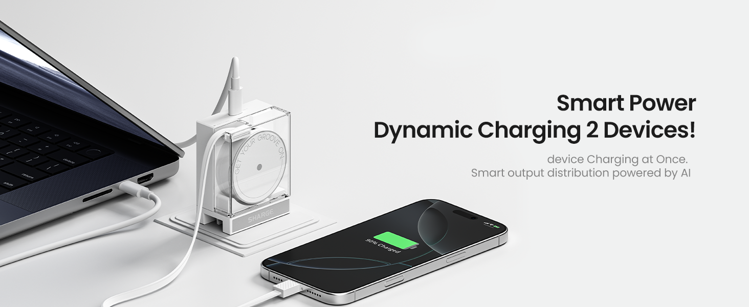 SHARGE Retractable 65W USB C Charger, GaN Power Wall Charger with ...