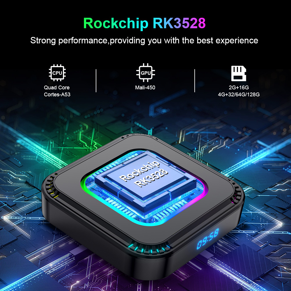 HK1 RBOX K8 Android 13 Smart TV box Rockchip RK3528 Wifi 5G Bluetooth ...
