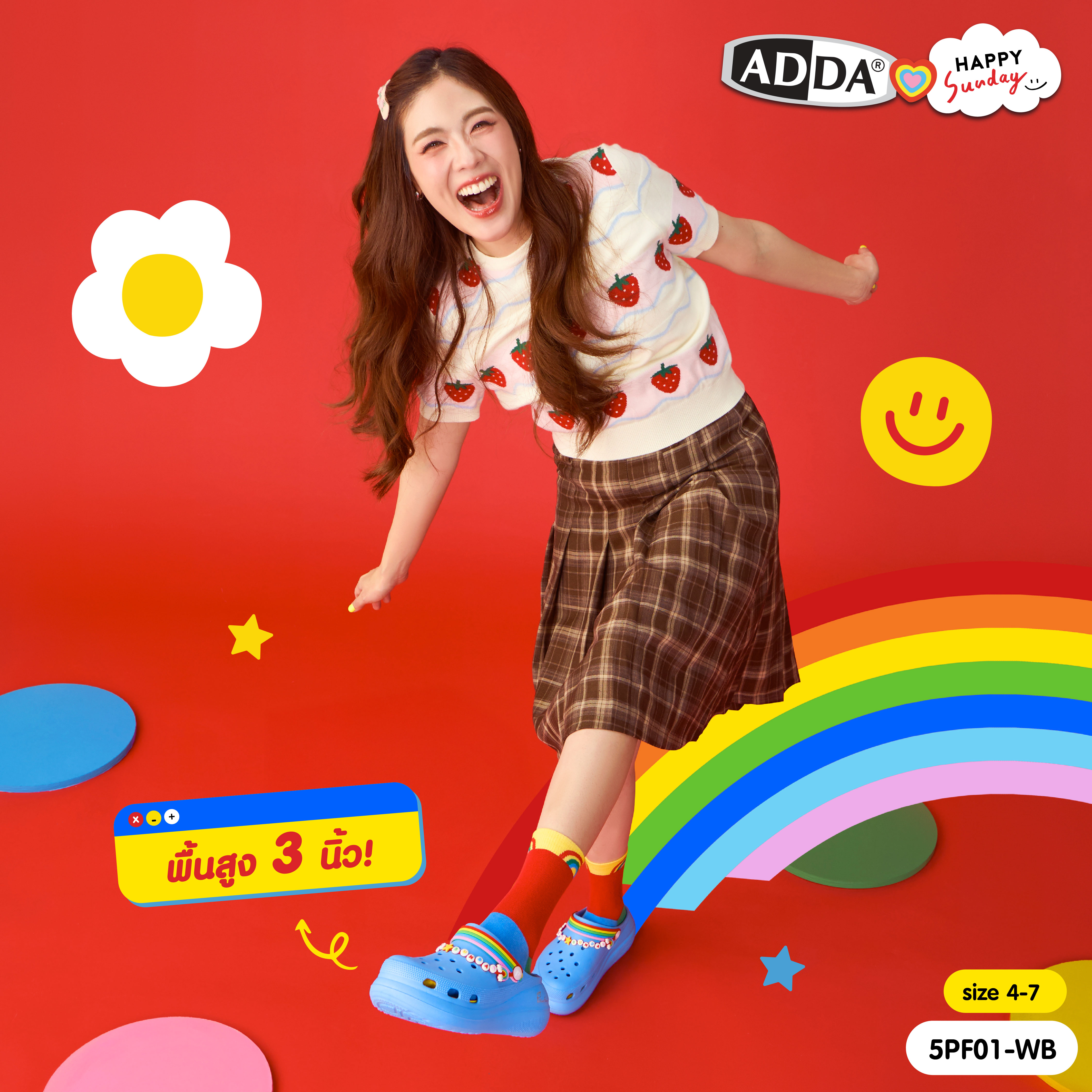 ADDA x HAPPY SUNDAY ลิขสิทธิ์แท้ Pillow Foam รองเท้าแตะ รองเท้าลำลอง ...