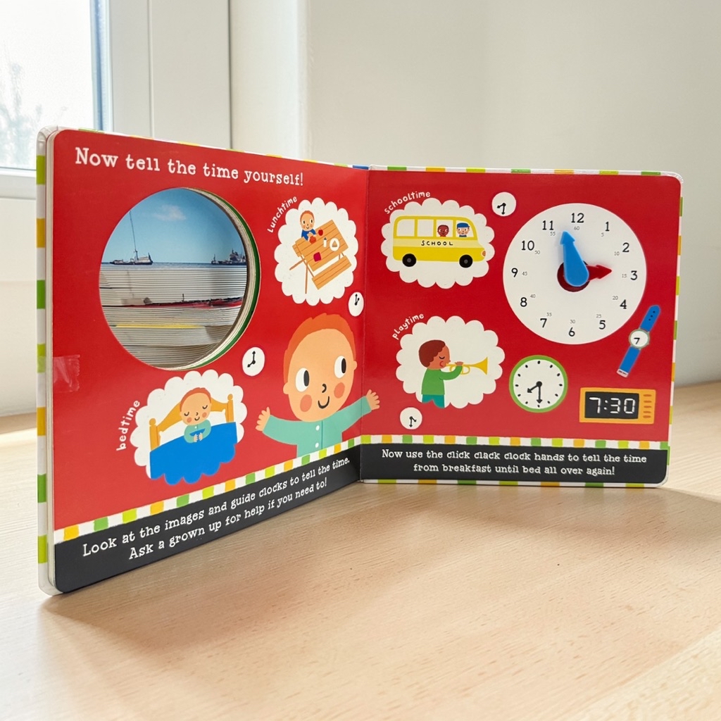 หนังสือฝึกบอกเวลา Click! Clack! Clock! (Board Book) หนังสือเด็ก ฝึกบอก ...