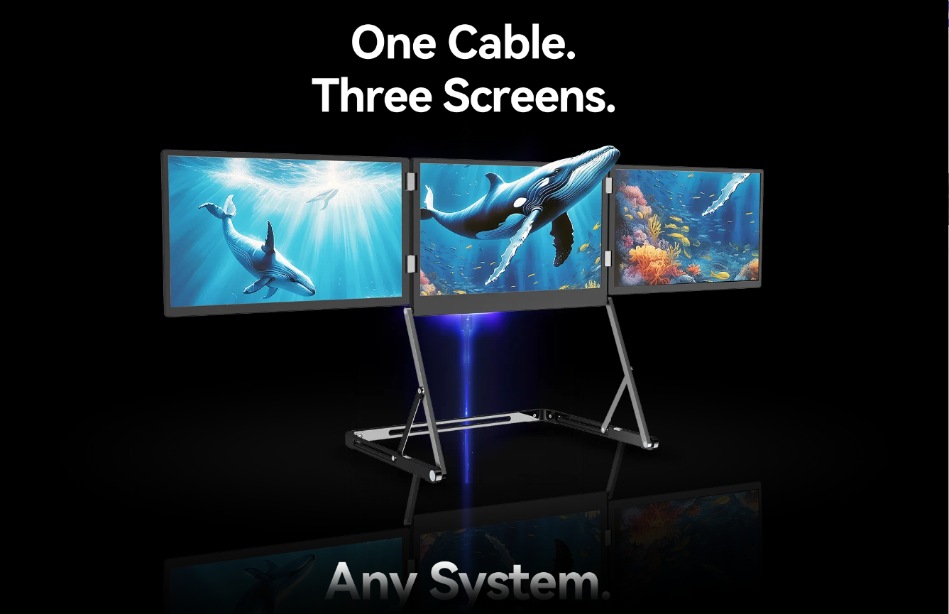 AUTOBOT x QuadCreate จอเสริมพกพา 3 จอ (Triple Screen) 15.6