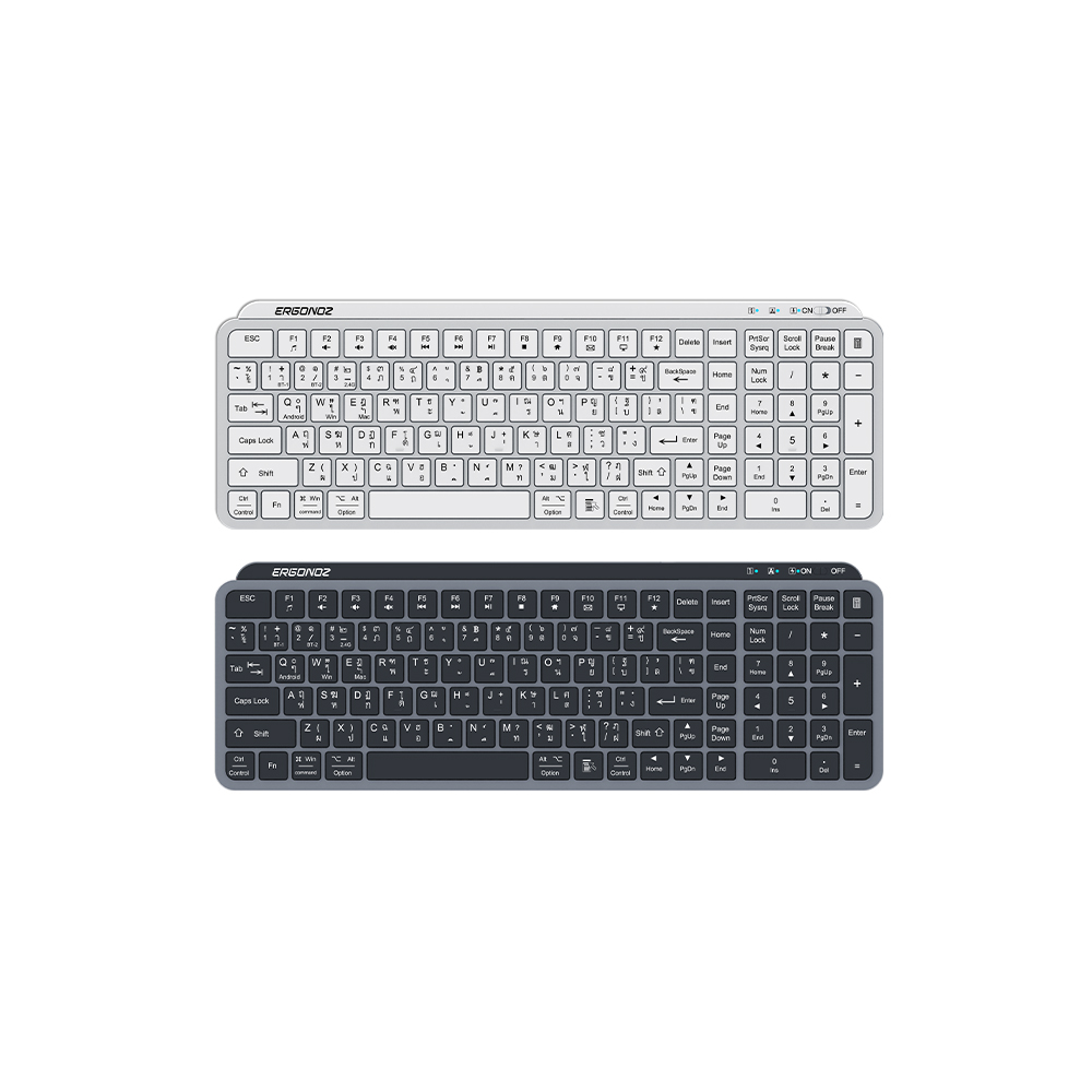EZZENTIAL คีย์บอร์ดไร้สาย Keyboard KB01 รองรับทั้ง 2.4GHz&Bluetooth สี ...