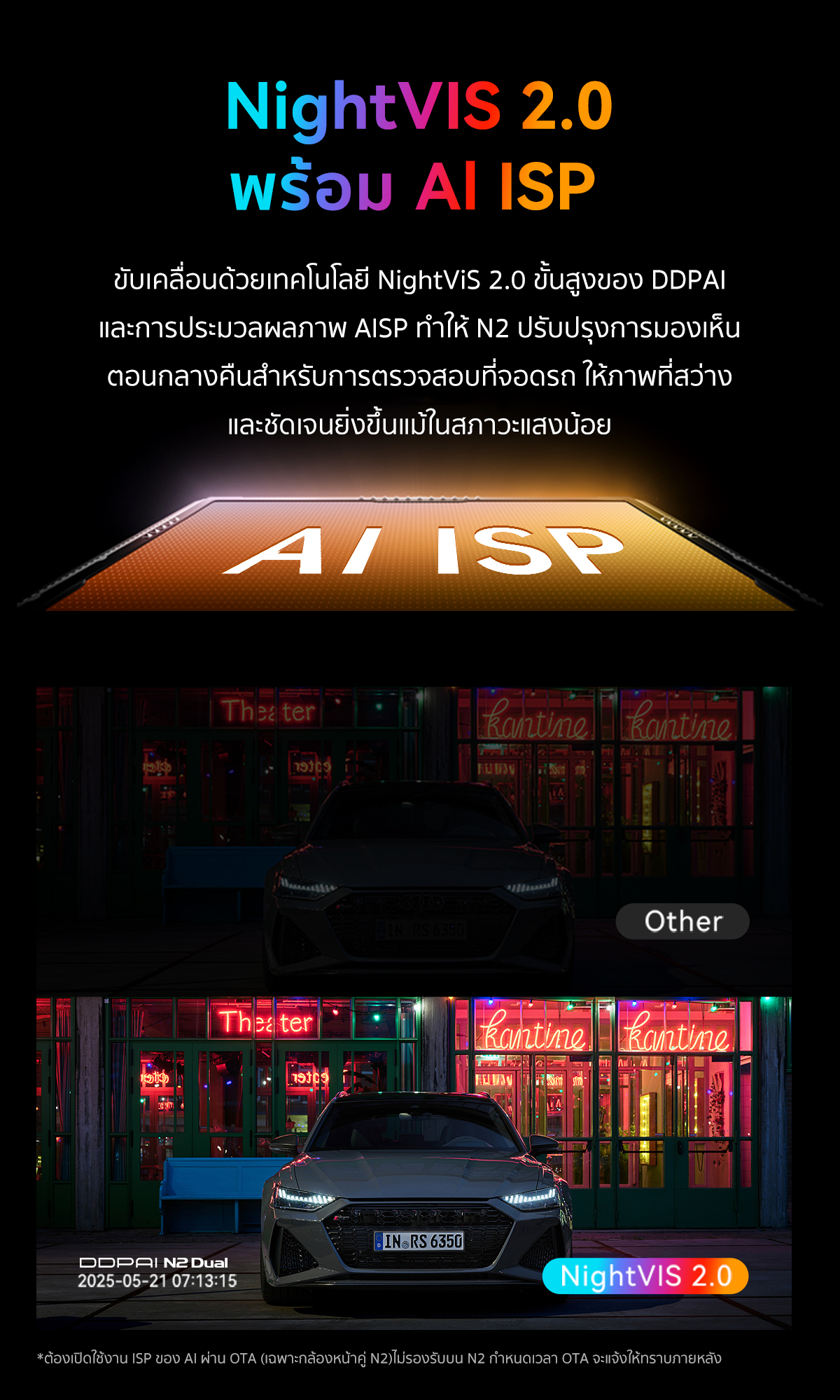 DDPAI N2 Dual กล้องติดรถยนต์ Dash Cam 2K+1080P NighVis 2.0 จอแสดงผล IPS ขนาด 1.9 นิ้ว ซุปเปอร์คาปาซิเตอร์ ADAS 2.0