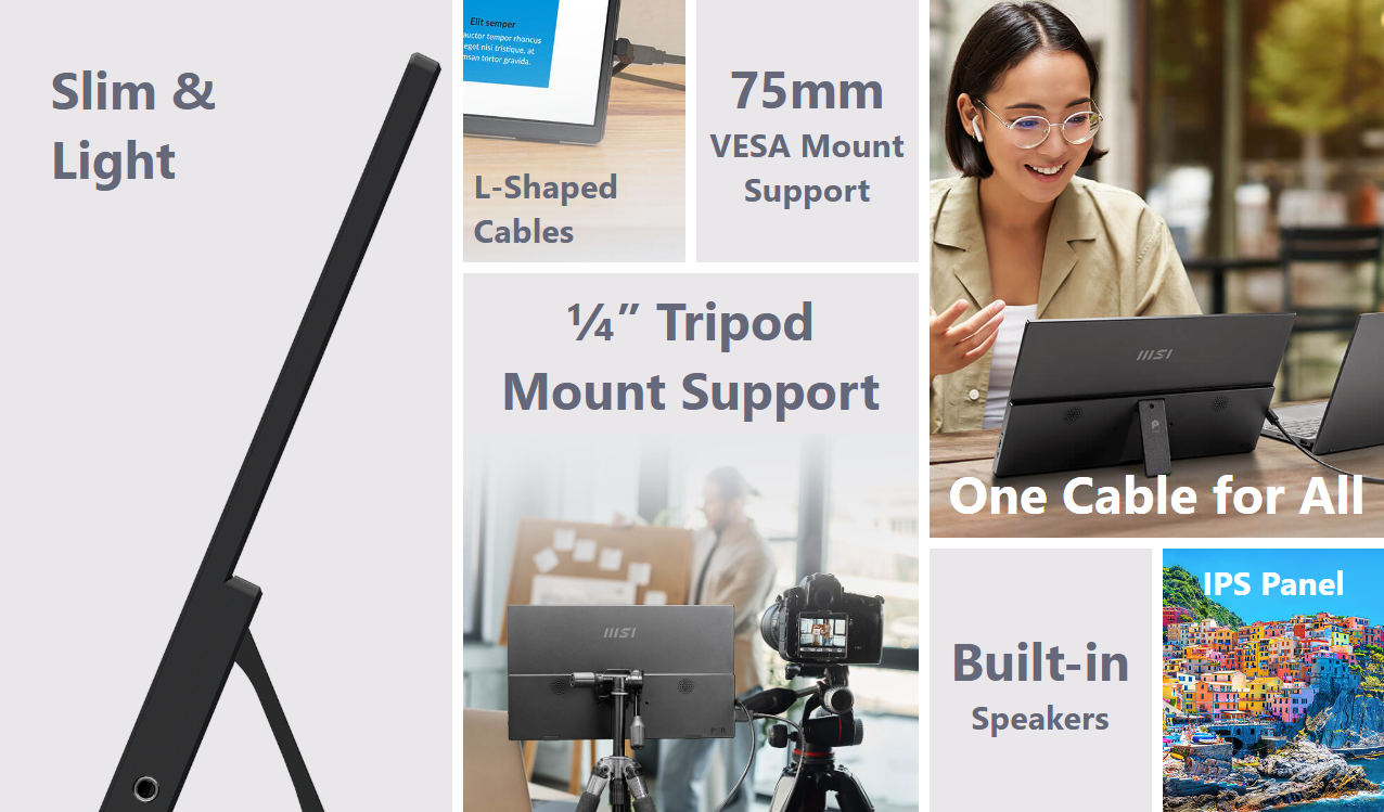 [Pre-รอเข้า2สัปดาห์] MSI PRO MP165 E6 Portable Monitors จอคอมพิวเตอร์ ...