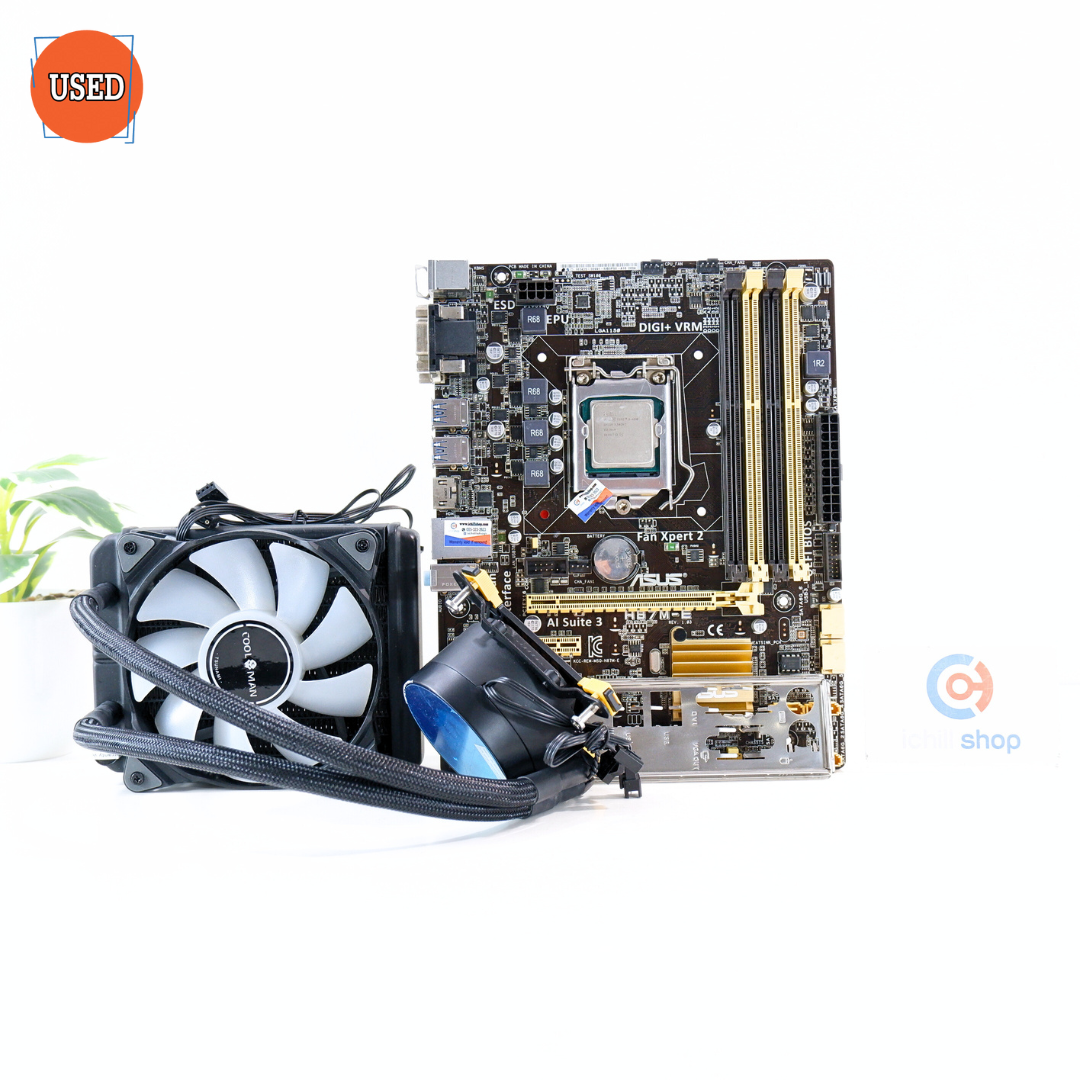 ชุดซีพียูเมนบอร์ดพร้อมชุดน้ำ CPU: INTEL I5-4690+MB: ASUS H87M-E+LC ...