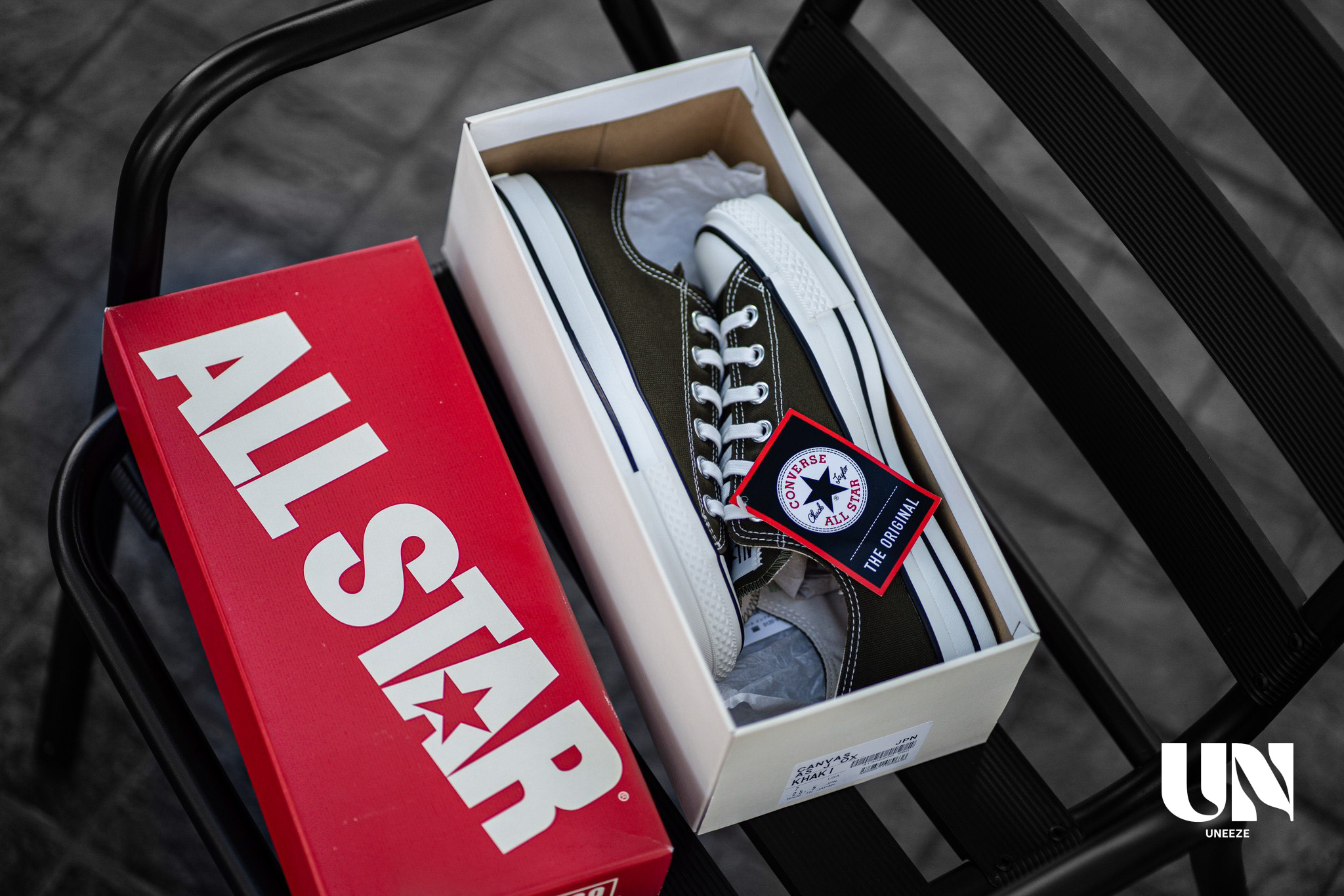 [ของแท้ ส่งไวจากไทย] CONVERSE ALL STAR J OX KHAKI 