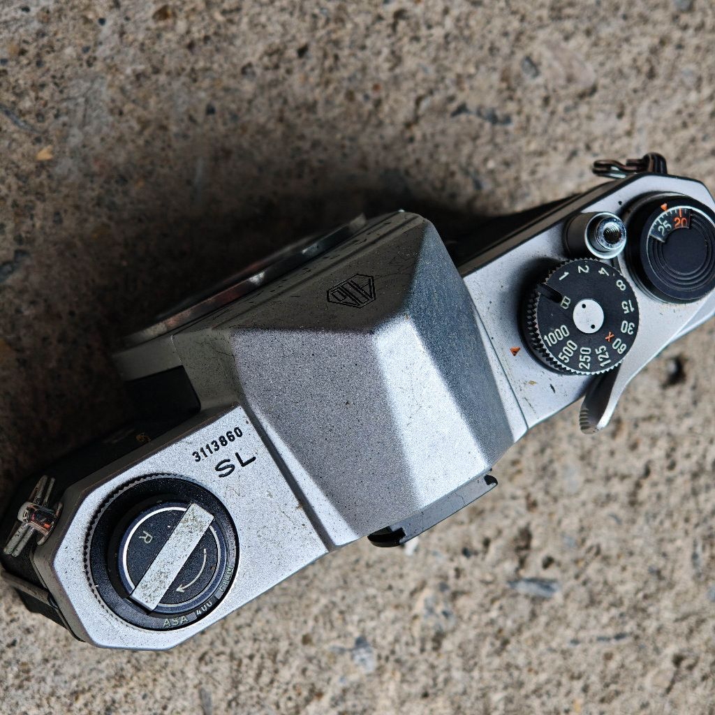 บอดี้กล้องฟิล์ม SLR ยี่ห้อ ASAHI PENTAX SL SLR film Camera Silver Body ...