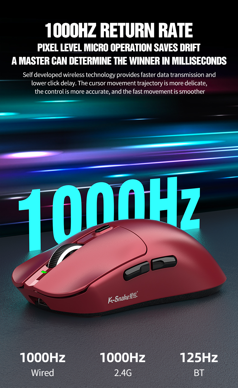 K-Snake X11 Wireless Mouse Games เมาส์ไร้สาย RGB Bluetooth/2.4G 6/DPI I ...