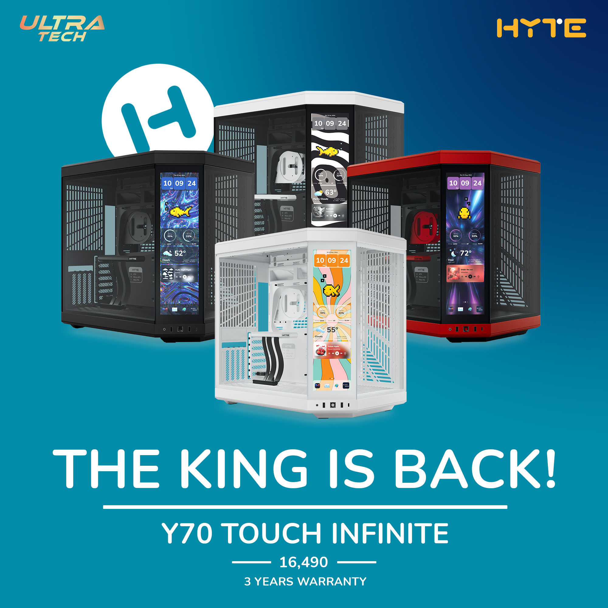CASE (เคส) HYTE Y70 TOUCH INFINITE - PITCH BLACK (E-ATX) (3RD ...