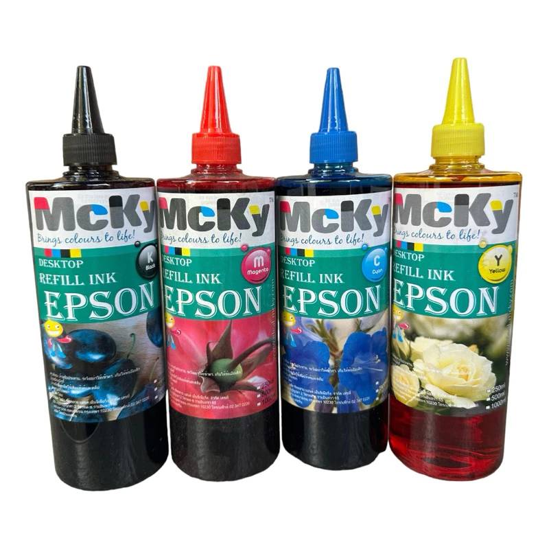 หมึกเติม epson 500 ml Mcky bk c m y | Shopee Thailand