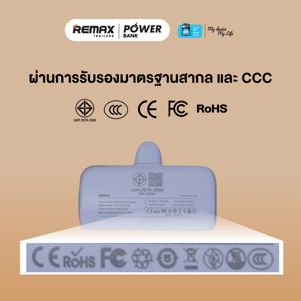 [ CCC ] Remax Power Bank รุ่น RPP-632 / RPP-633 แบตสำรองมินิ ความจุ ...