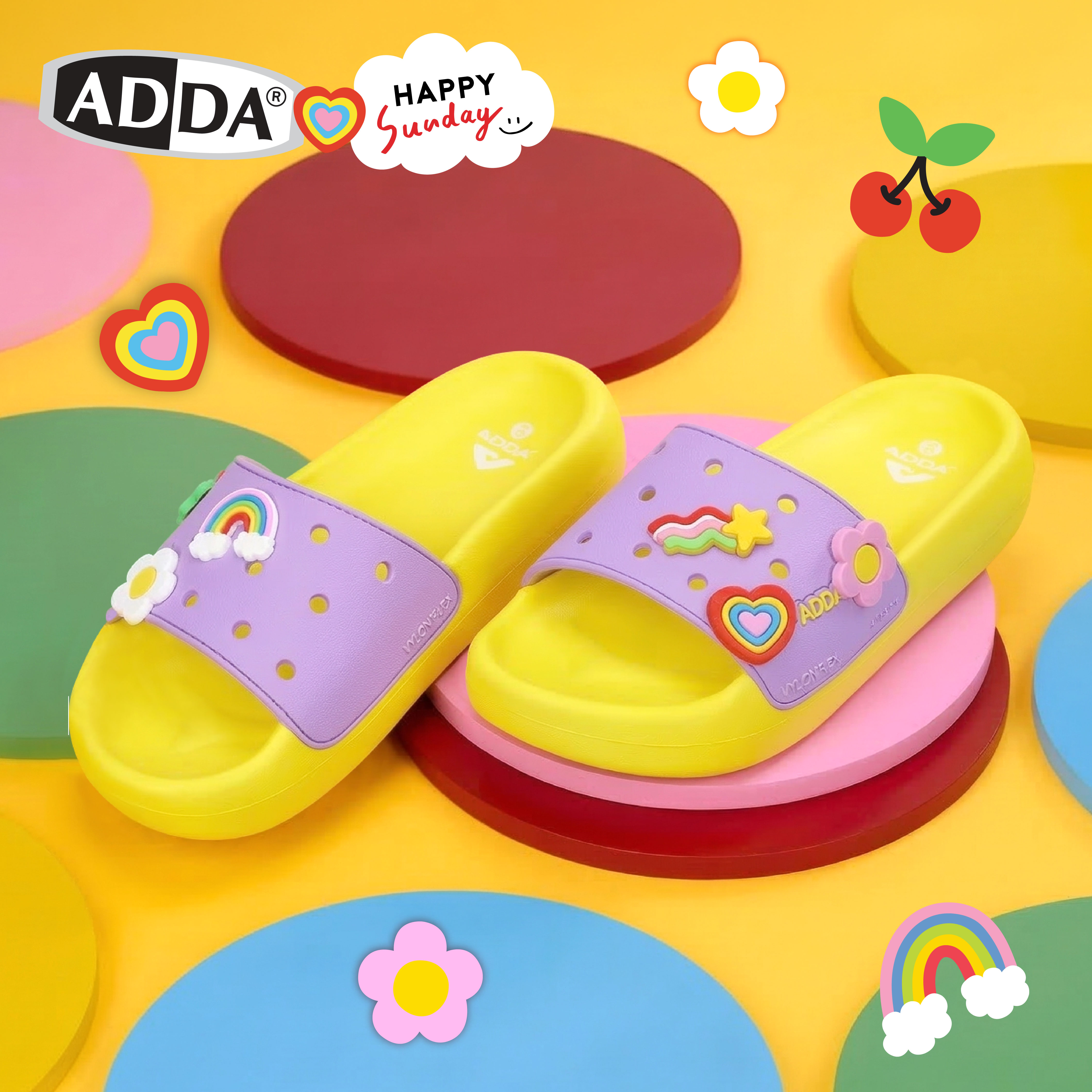 ADDA x HAPPY SUNDAY ลิขสิทธิ์แท้ รองเท้าแตะ สำหรับผู้หญิง รุ่น 35E05W1 ...