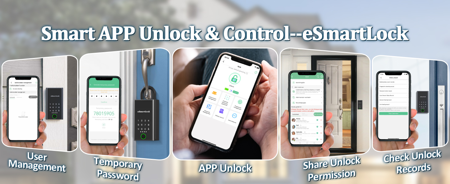 Smart Key Lock Box, APP Control,100 Fingerprints and 20 Passcodes ...