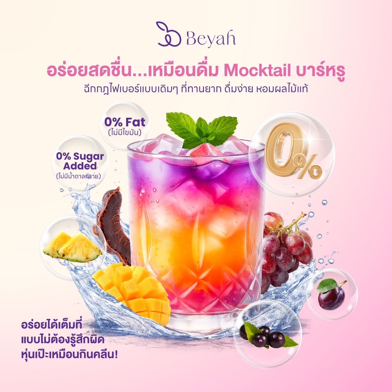 ไฟเบอร์ขับถ่าย Beyah Fiber Detox Daily มะขามพรุน Synbiotic + Pre-biotic ...