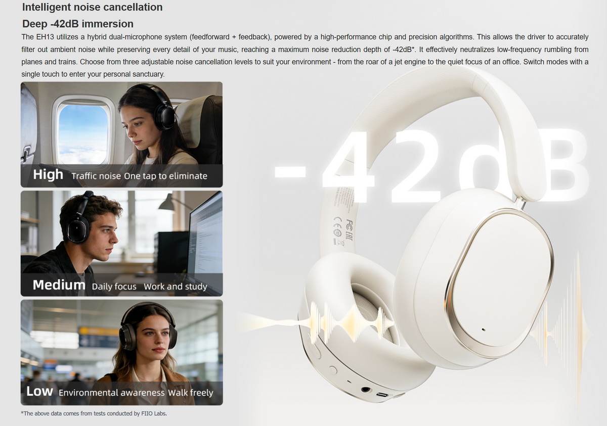 FiiO - EH13 หูฟัง Bluetooth6.0 ไร้สาย ไมค์ในตัว ไดอะแฟรมเคลือบแซฟไฟร์ ...