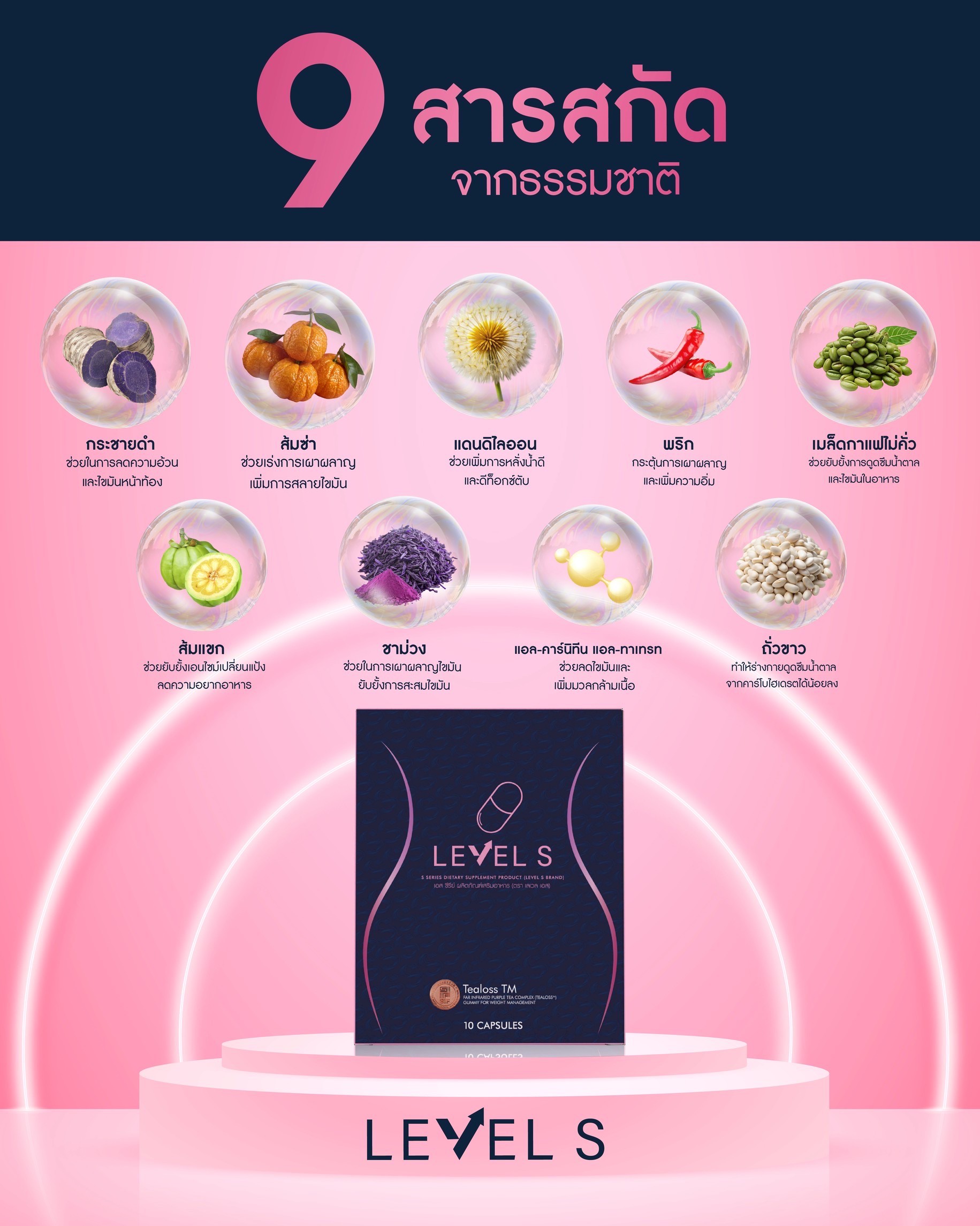 LEVEL S S SERIES เอสซีรีย์ เสริมอาหาร เลเวลเอส Levels 10 CAPSULES 1 ...