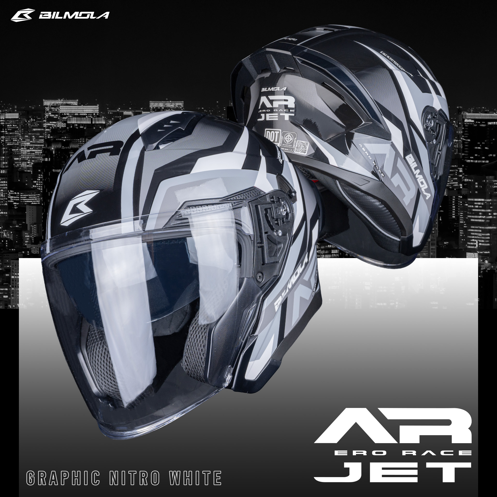 Bilmola รุ่น AR JET หมวกกันน็อคครึ่งใบ เปิดหน้า openface แว่นกันแดดสอง ...