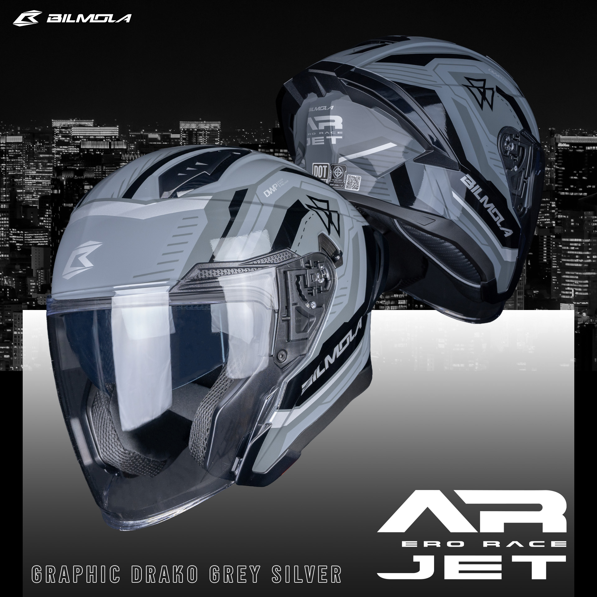 Bilmola รุ่น AR JET หมวกกันน็อคครึ่งใบ เปิดหน้า openface แว่นกันแดดสอง ...
