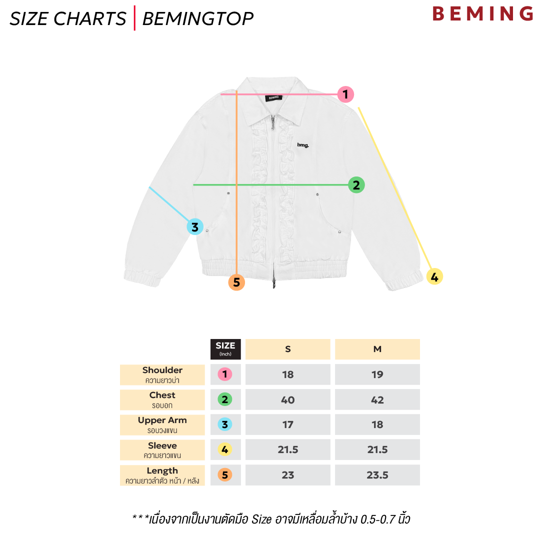 Bemingtop1079(S-M)-BMG Ruffle Zip Bomber - แจ็กเก็ตทรงบอมเบอร์ ดีเทล ...