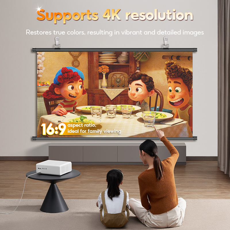 MODOFO Projector Screen จอโปรเจคเตอร์ 84 100นิ้วาพคมชัด จอรับภาพ 4K ...