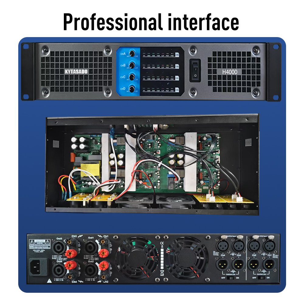 Amplifier H2000 / H4000 1500W4 Channel / 2 Channel เครื่องขยายเสียง ...