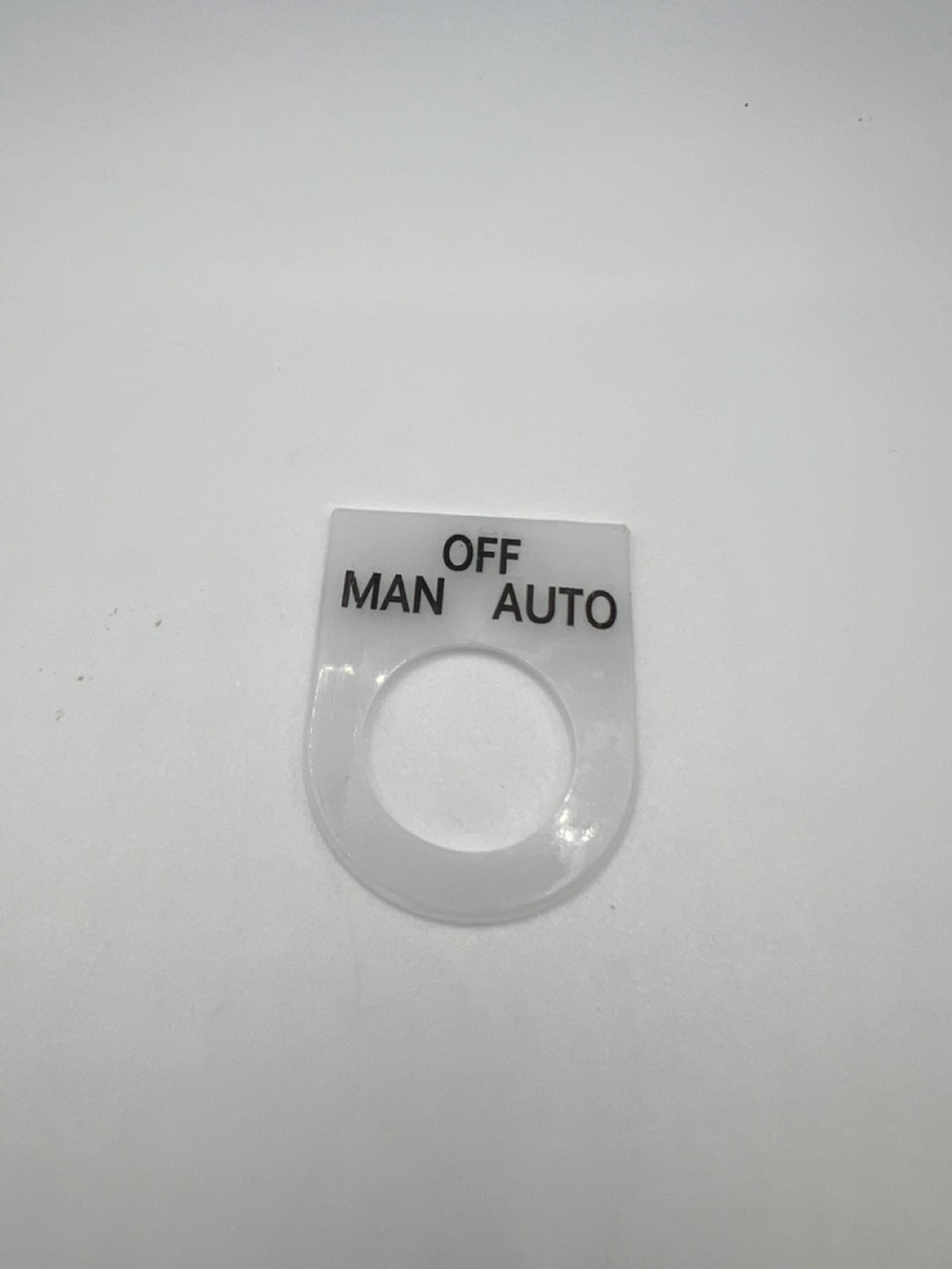 ป้ายเนมเพลท ตู้คอนโทรล ขนาด22มิล MAN OFF AUTO , OFF ON ,OFF , OVERLOAD ...