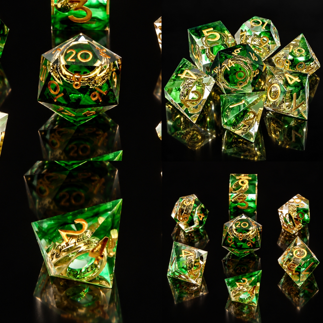 ลูกเต๋า Magic Rune Ring Resin Sharp Edge Dice Set 7 ลายวงแหวนเวทมนตร์ ...