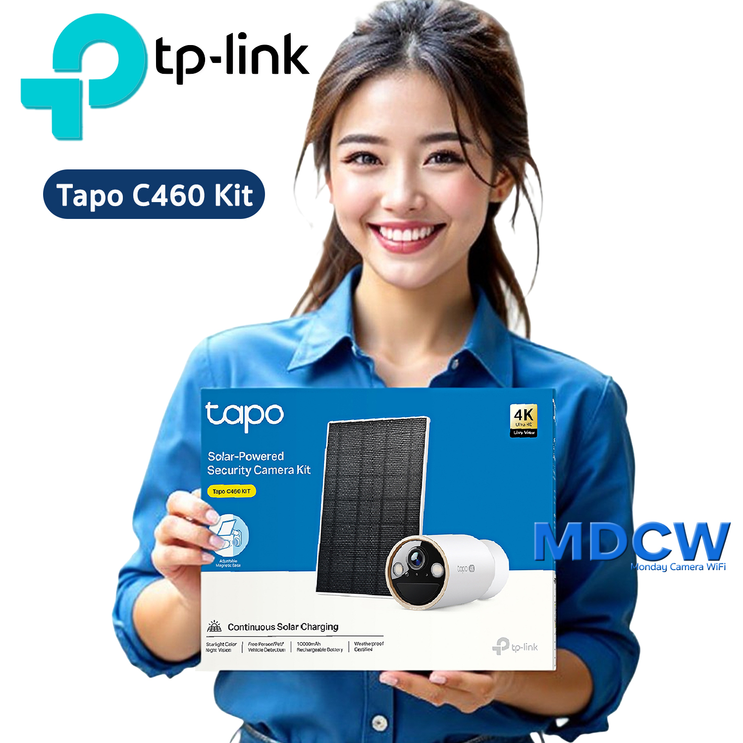 TP-Link Tapo C460Kit Solar Cell A201 Full-Color Night Vision 4K 8MP ...