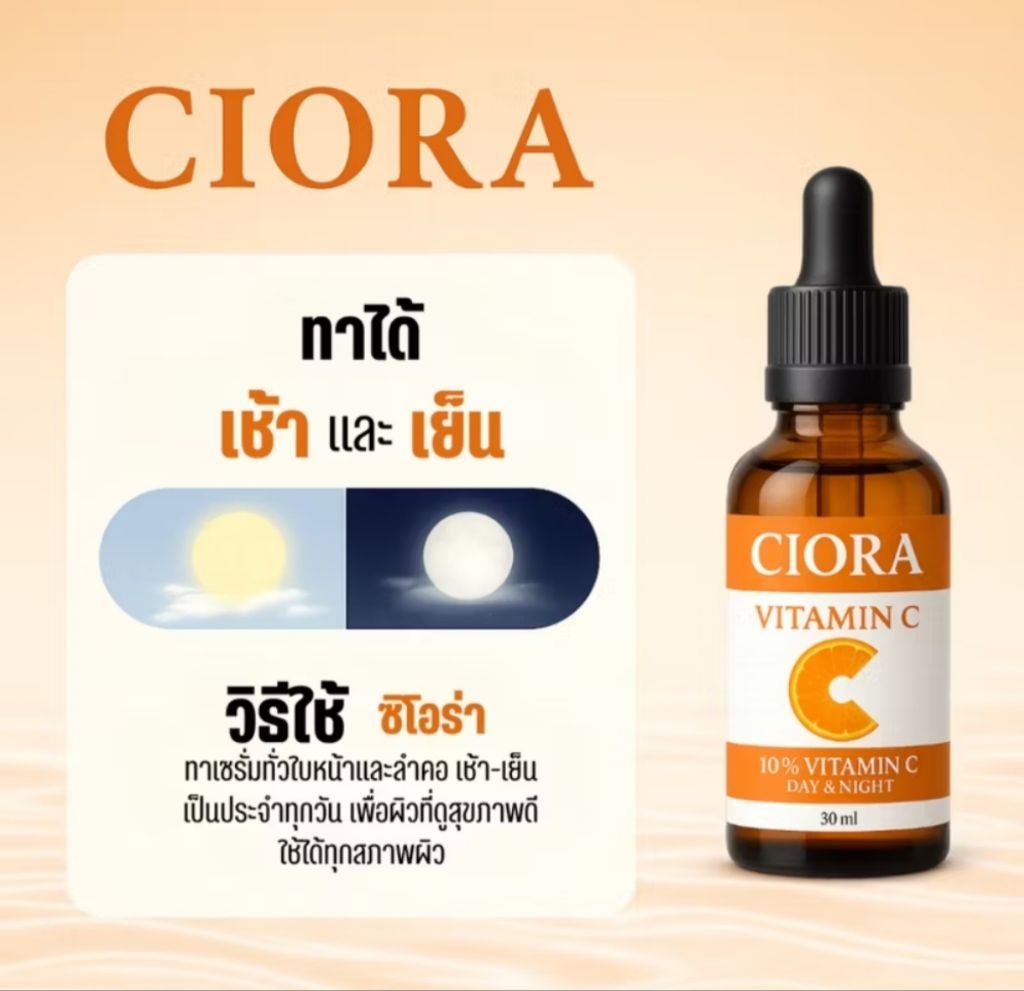 (ส่ง ฟรี) ซิโอร่า วิต ซี เซรั่ม (โปรโมชั่น 1เเถม 1ขวด - Ciora Vit ...