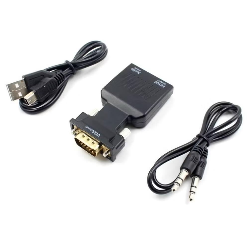 1080P VGA to HDMI Video Converter Adapter with USB Power Cable Audio ...
