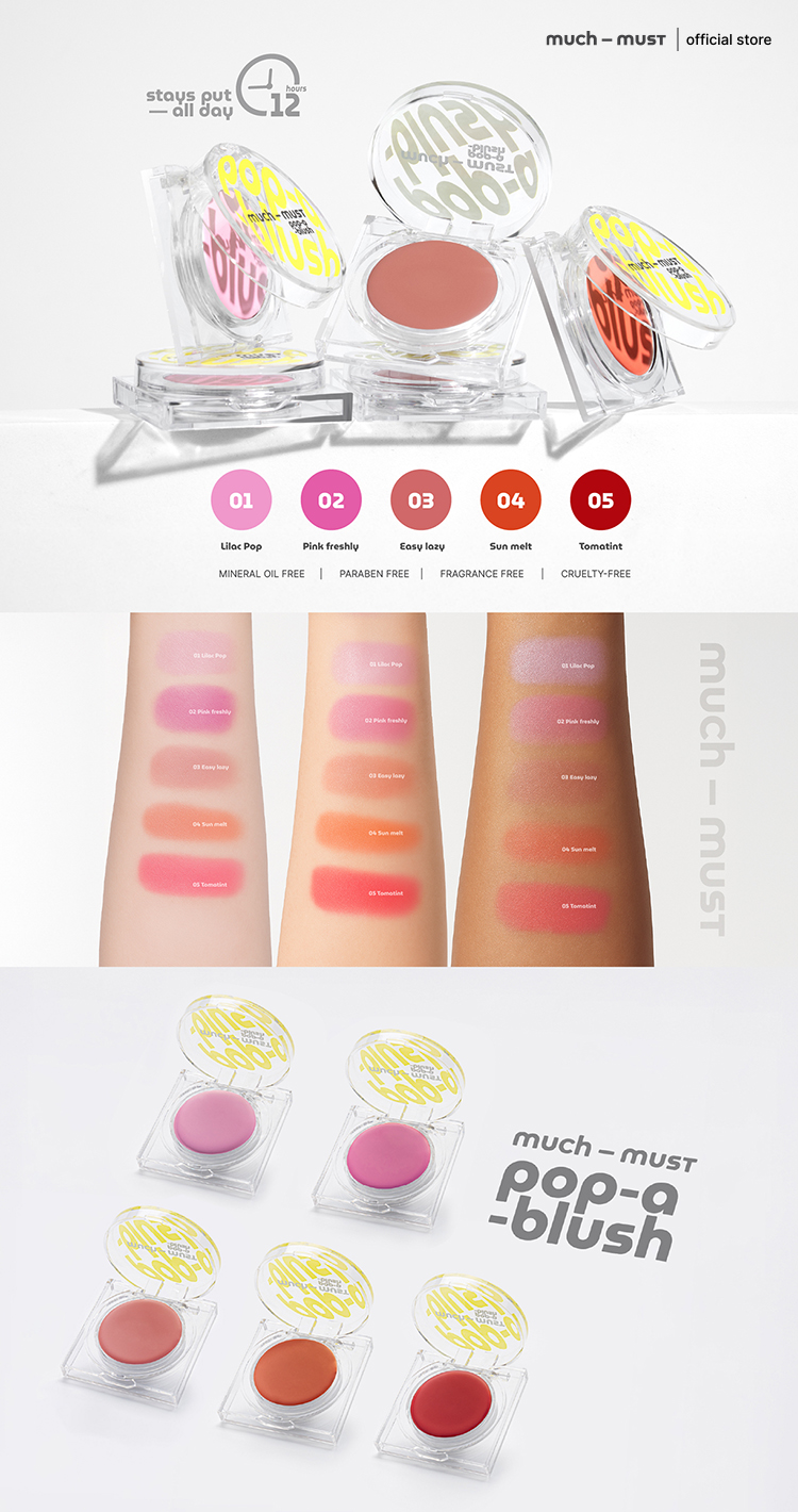 much - must pop a blush - บลัชออนเนื้อครีม 5 สี เกลี่ยง่าย ติดทน เหมาะ ...