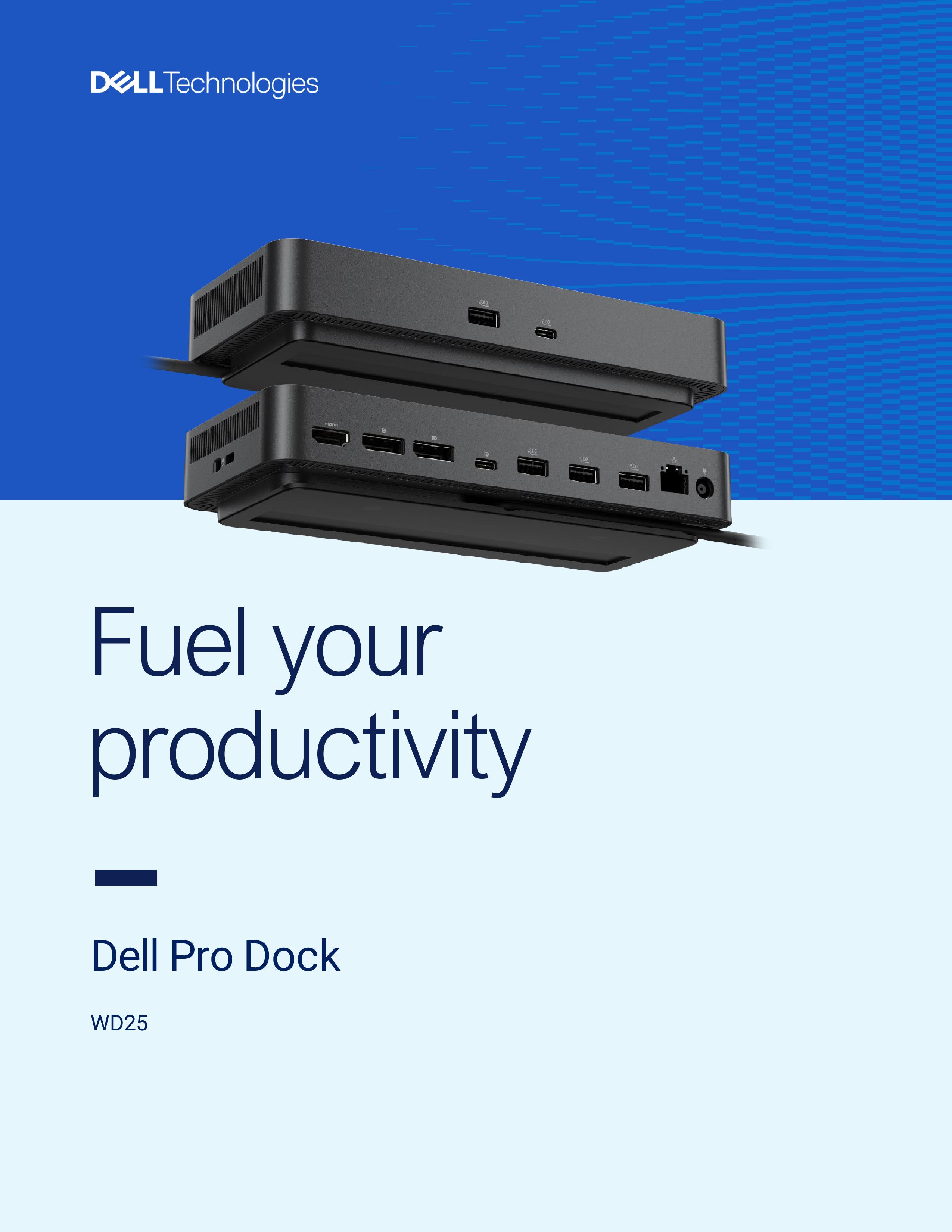 Dell Pro Dock WD25 - USB Type-C with DP Alt Mode Connector, DisplayPort ...