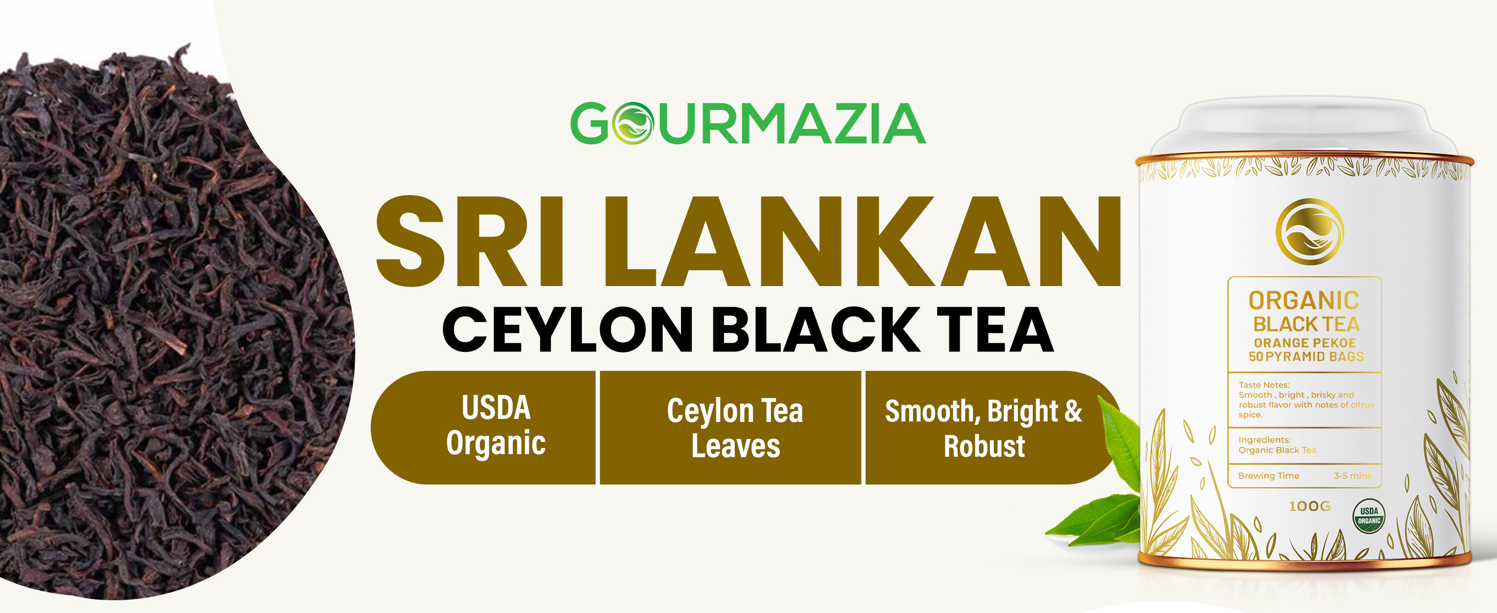 Gourmazia Organic Black Tea – Orange Pekoe Loose Tea (100 g) | Shopee ...