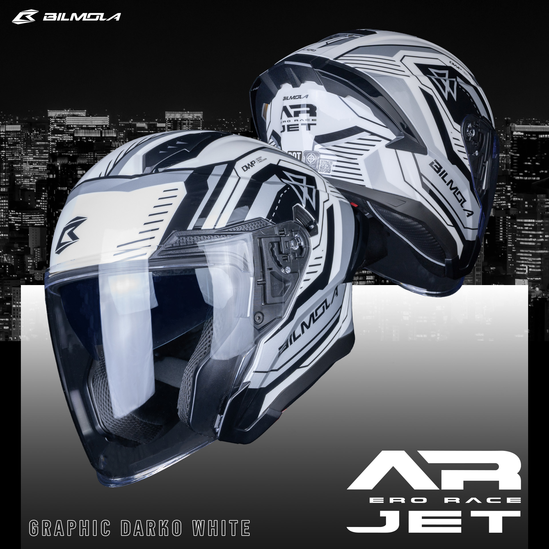 Bilmola รุ่น AR JET หมวกกันน็อคครึ่งใบ เปิดหน้า openface แว่นกันแดดสอง ...