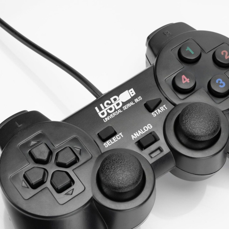 จอยสติ๊ก จอยเกมส์ แบบใช้สาย USB สำหรับ PC Computer มีอะนาล็อก USB DUAL ...