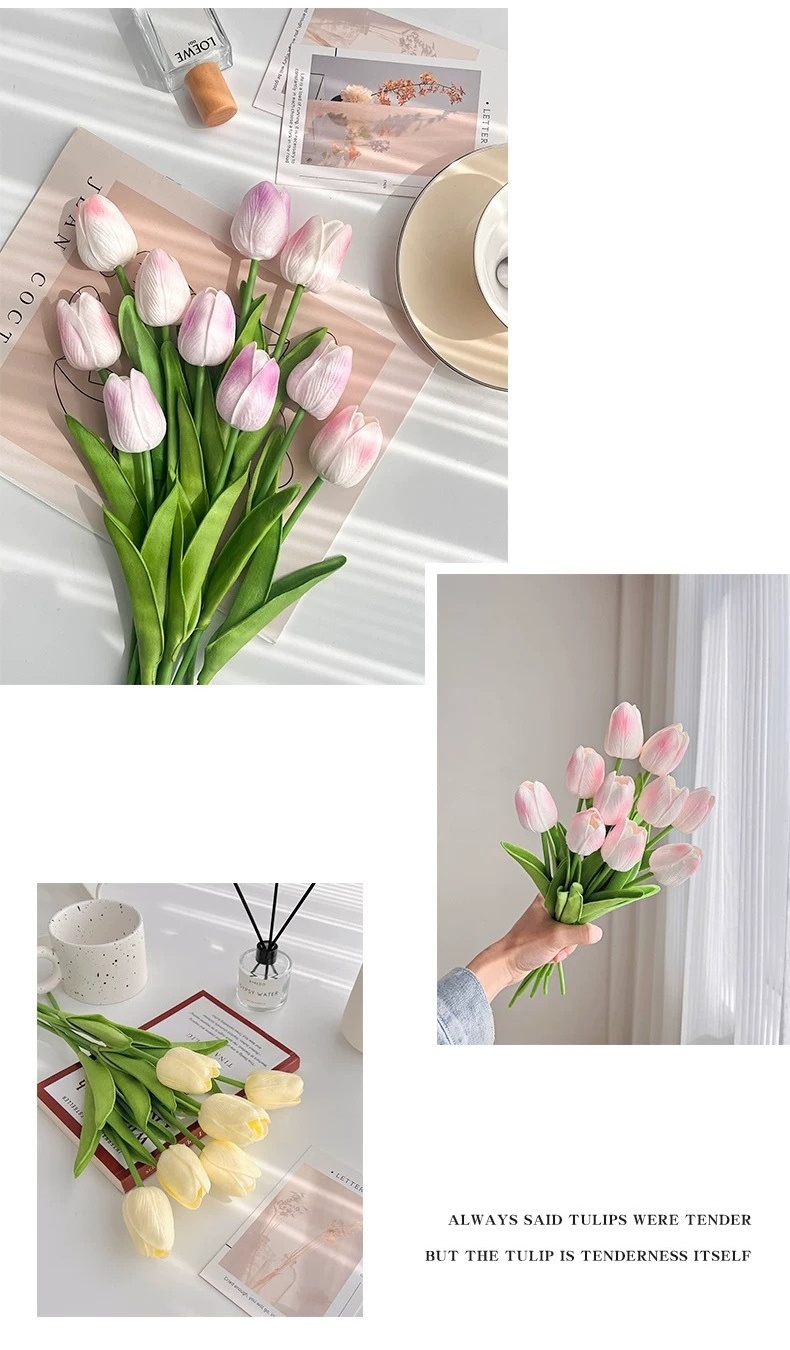 ดอกไม้ปลอม ดอกทิวลิปปลอม ดอกไม้แต่งห้อง สําหรับตกแต่งงานแต่งงาน ...