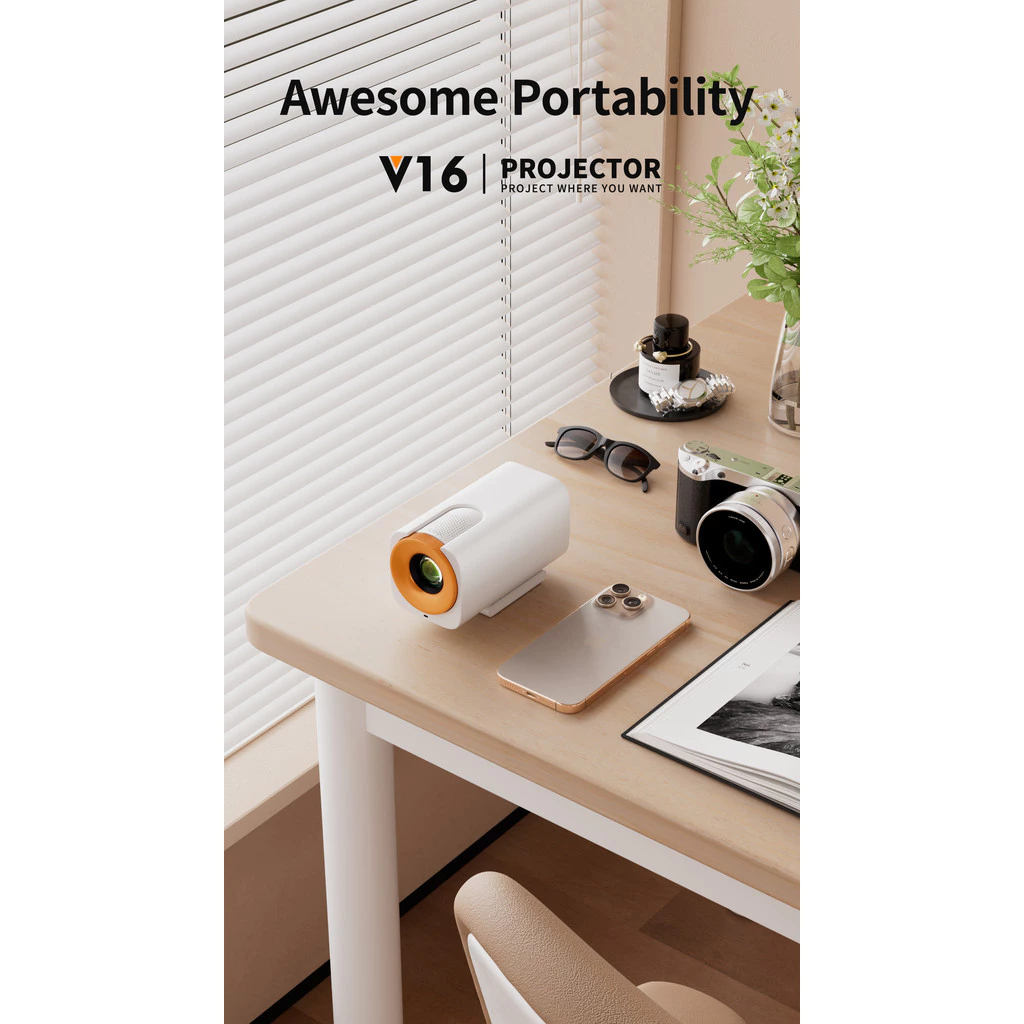 V16 โปรเจคเตอร์ android 12 projector projector android box WiFi 6 และ ...
