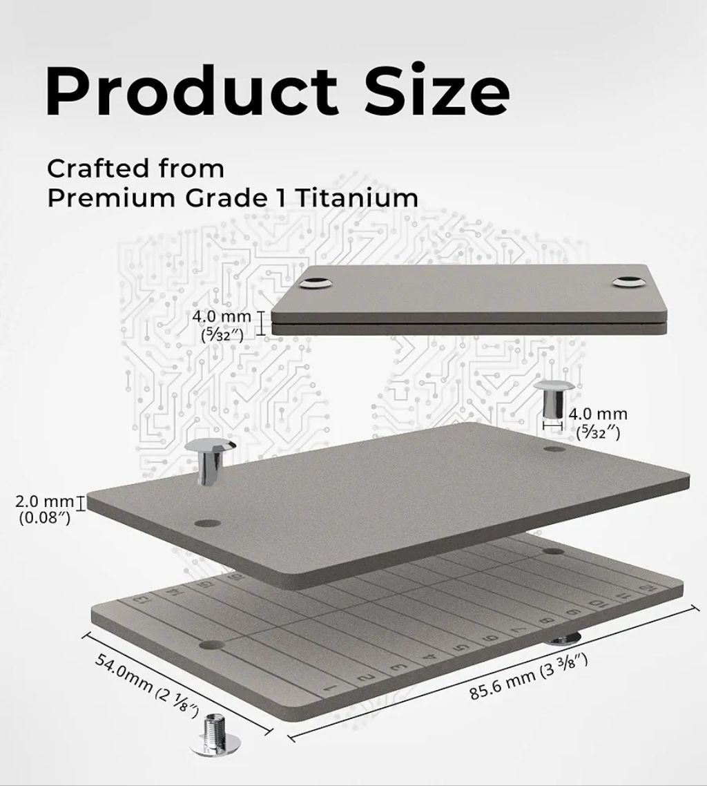 ColdTi® | แผ่นเหล็ก Titanium จด,เก็บ Seed Phrase Storage Bitcoin Crypto ...