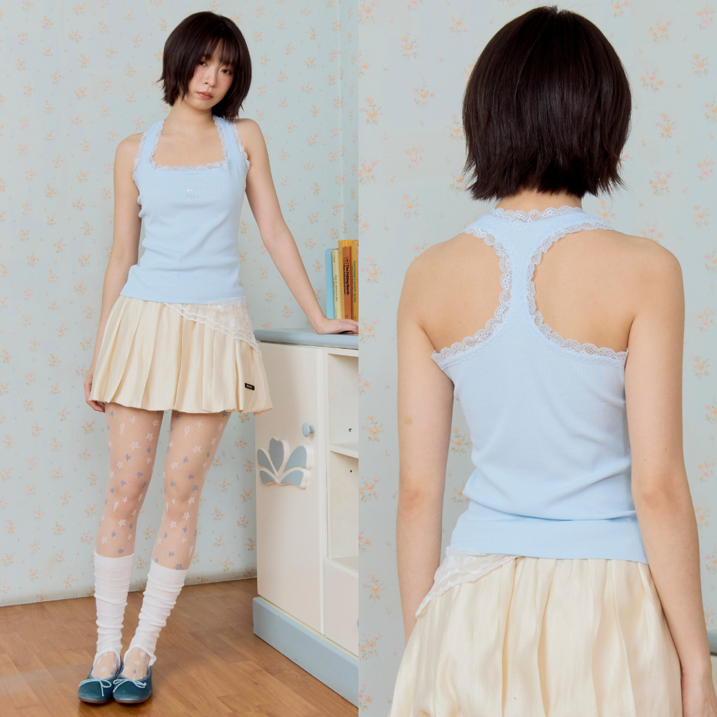 (พร้อมส่ง)Bemingtop754(XS-3XL) - Lila Tank Top เสื้อกล้ามลูกไม้ ...