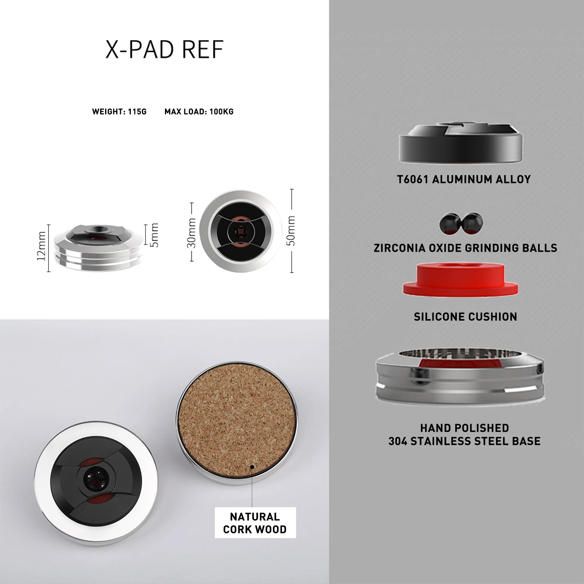 AUDIO BASTION X PAD REF / ศูนย์ไทย จานรองสไปค์ ขาตั้ง รองเครื่องเสียง ...