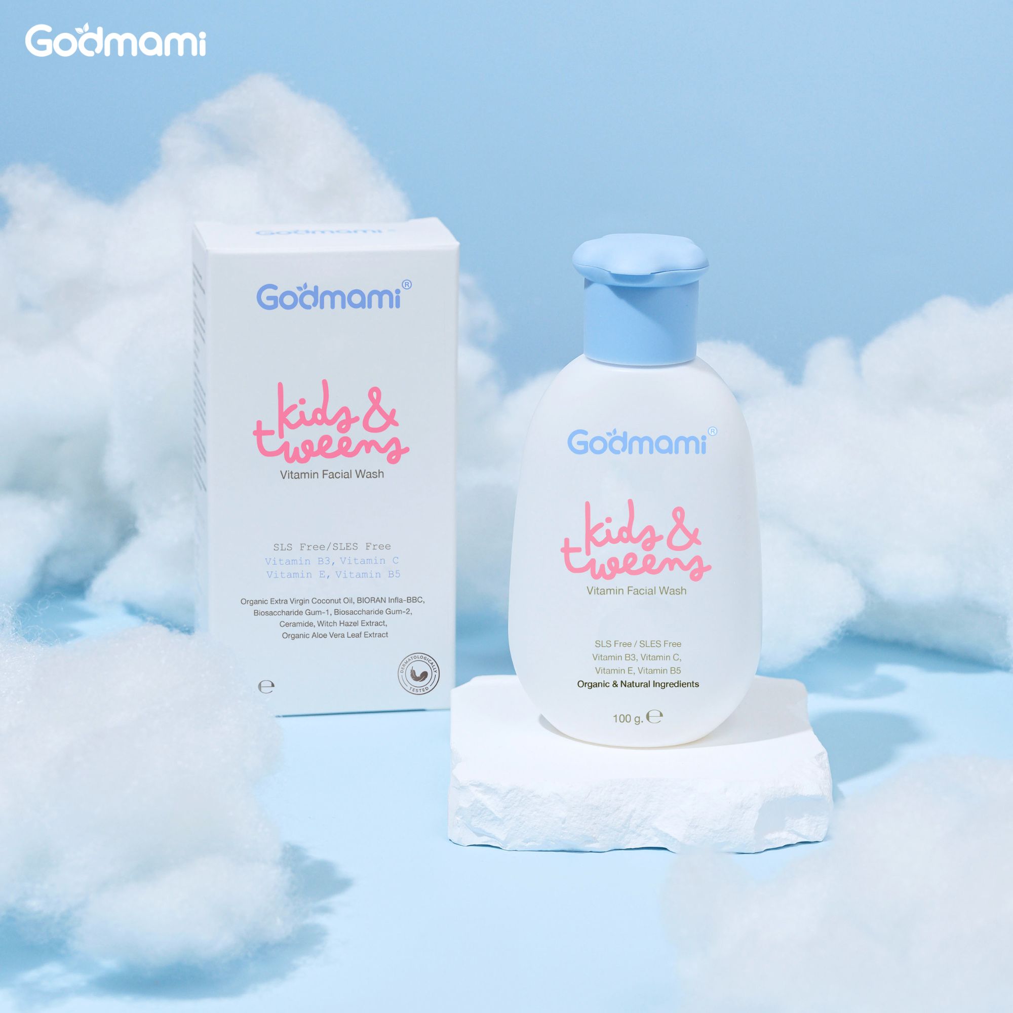 Godmami ครีมล้างหน้าเด็กสูตรอ่อนโยน คงความสมดุลให้ผิวหน้า ไม่มีฟอง ผิว ...