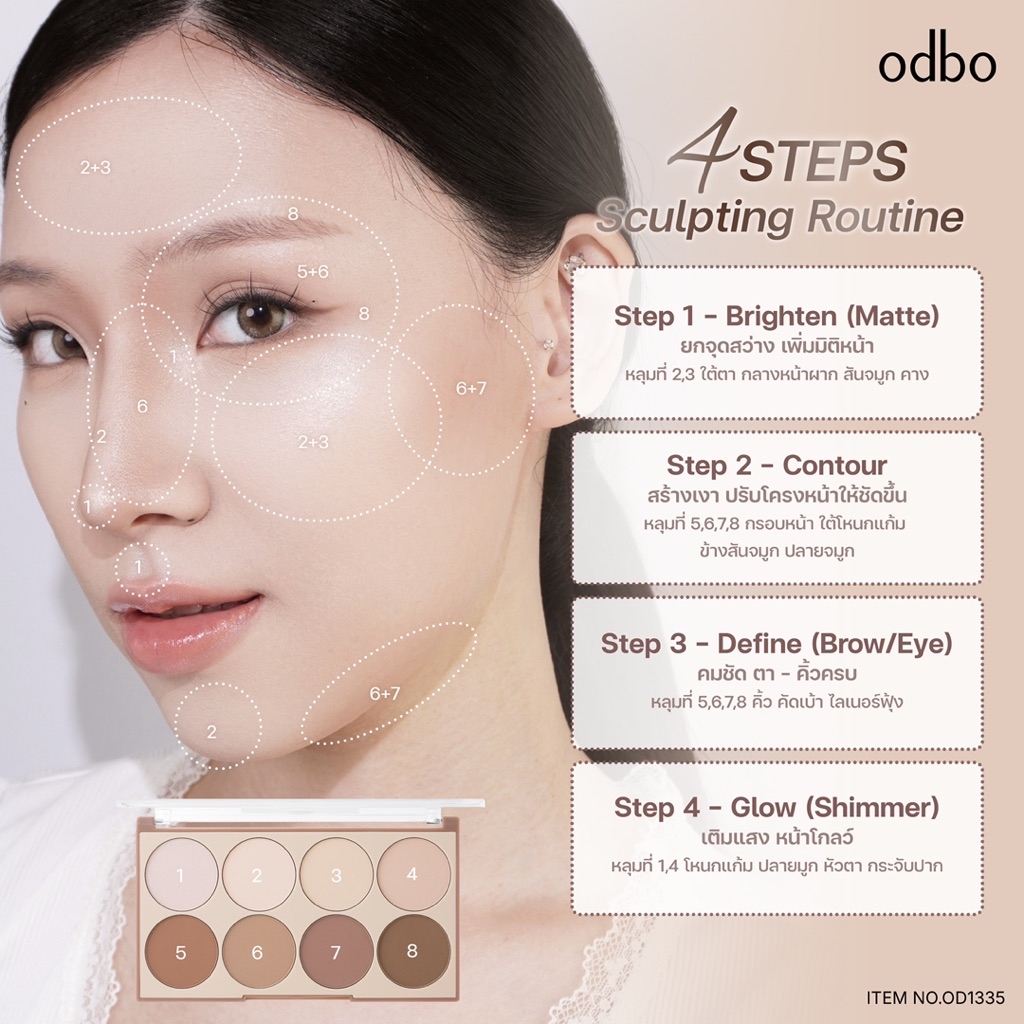 ส่งด่วน/ส่งทันที ODBO CONTOUR & HIGHLIGHT SCULPTING PALETTE โอดีบีโอ ...