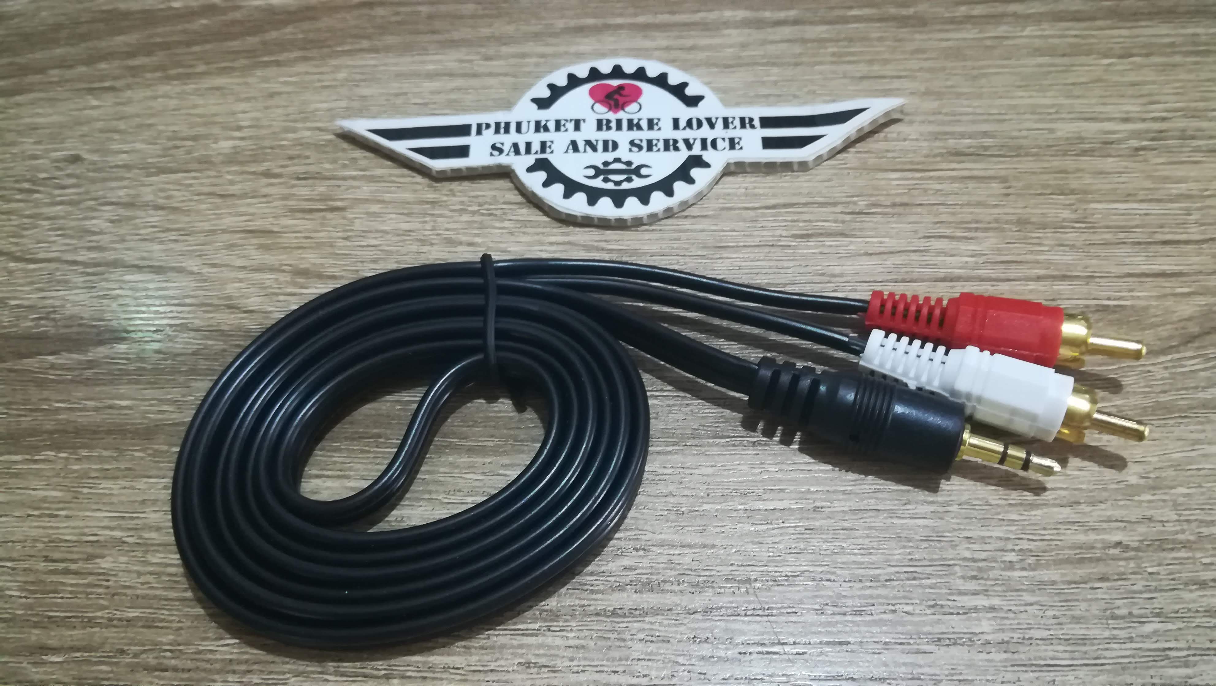 สาย Aux 3.5 mm to 2 RCA R-L สำหรับต่อมือถือเข้าเครื่องขยายเสียง ต่อ ...