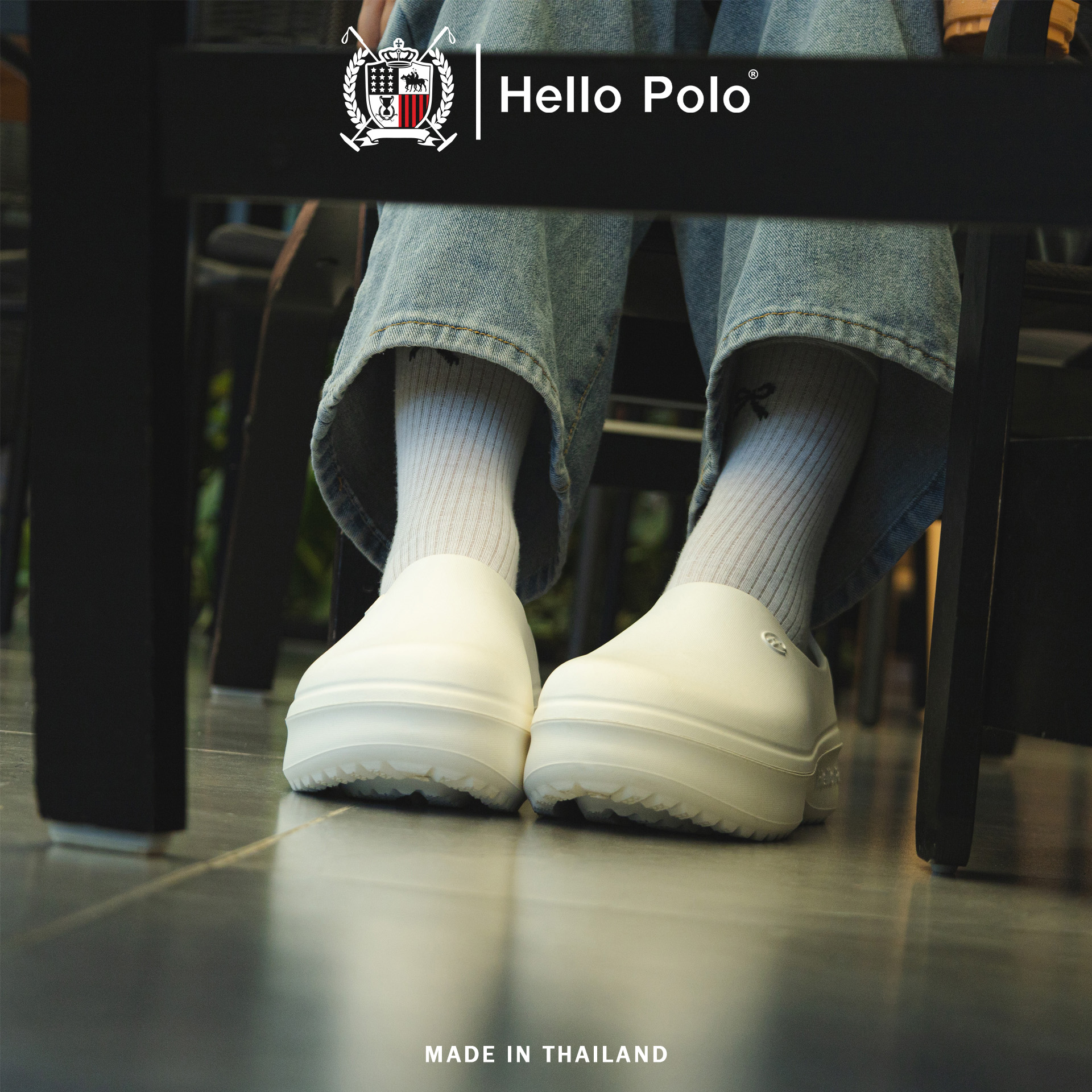Hello Polo รองเท้าแตะผู้หญิง รองเท้าคัทชูพยาบาล ทนต่อการสึกหรอ กันลื่น ...