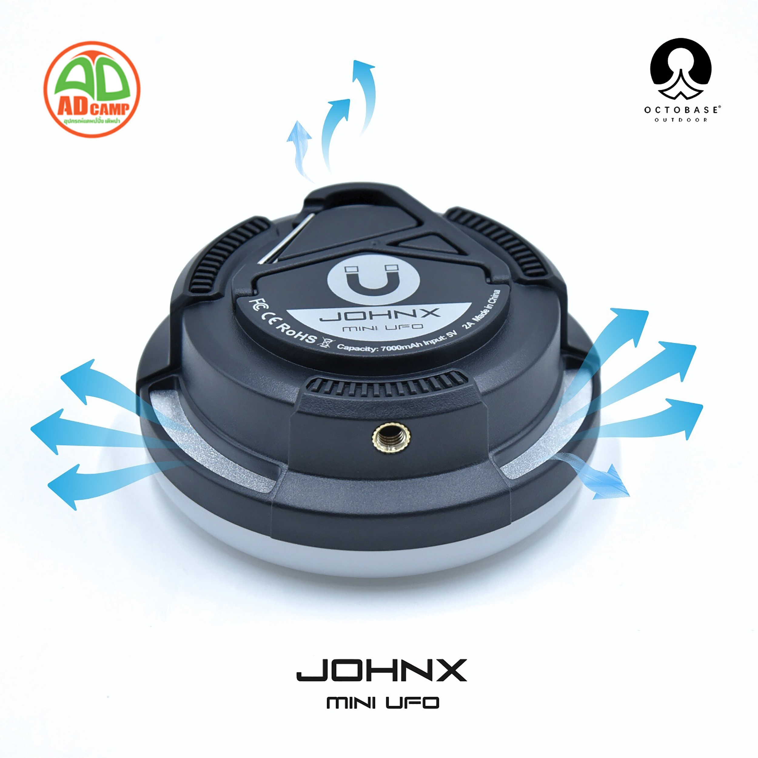 JOHNX MINI UFO โคมไฟแคมป์ปิ้ง OCTOBASE LED ไฟซาลาเปา ไฟในเต็นท์ ชาร์จ ...