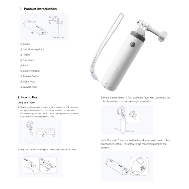 Insta360 GO Ultra / Ace Pro 2 Mini Power Handle | Shopee Thailand