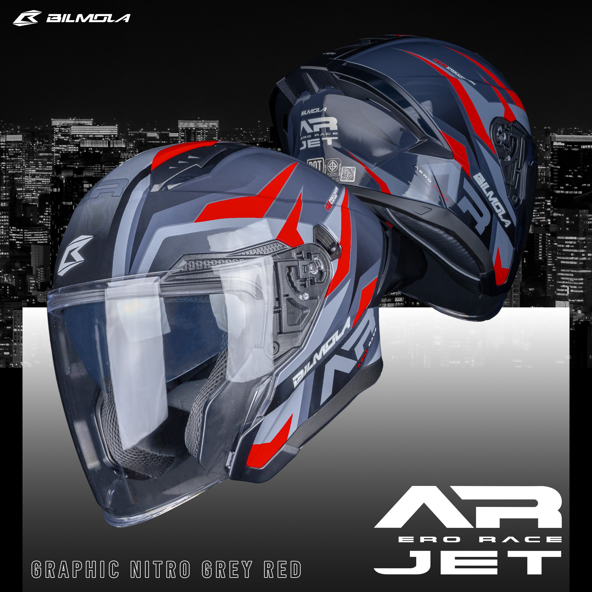 Bilmola รุ่น AR JET หมวกกันน็อคครึ่งใบ เปิดหน้า openface แว่นกันแดดสอง ...