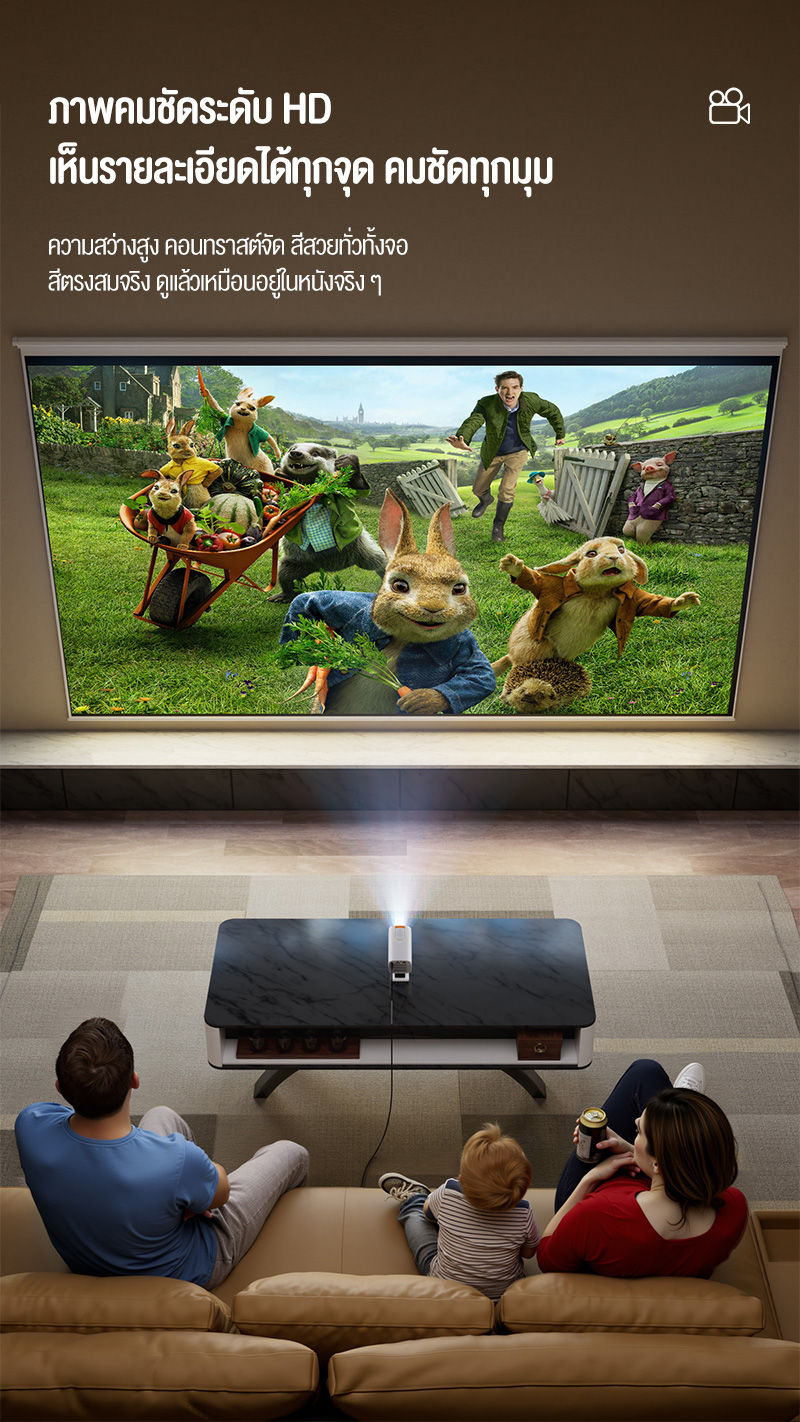 โปรเจคเตอร์ android 12 projector mini projector android box WiFi 6 และ ...