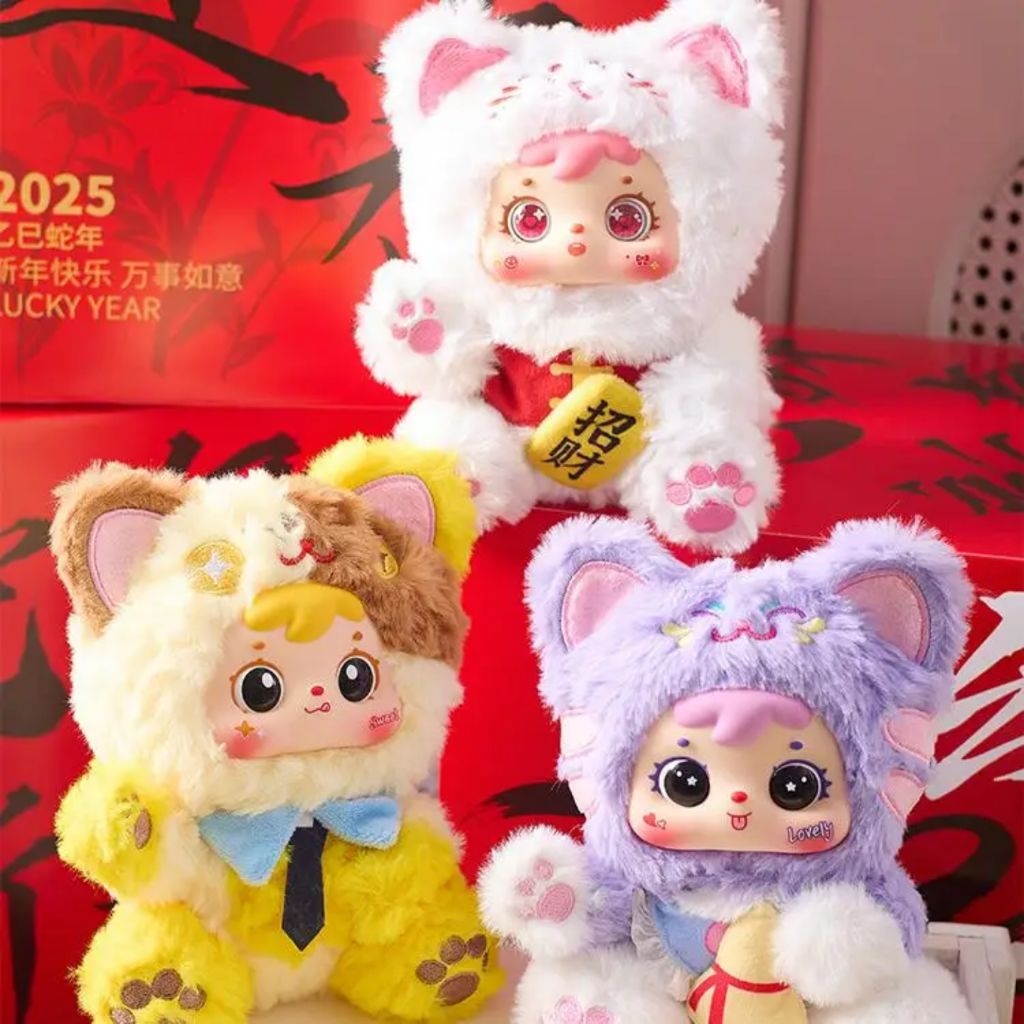 พร้อมส่ง samuel meow lucky rolls around lucky cat cute plush ( 6 สุ่ม ...